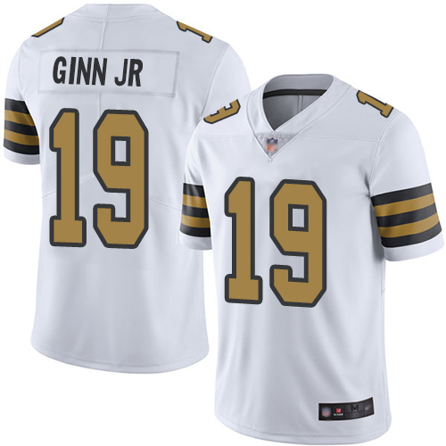 Men New Orleans Saints Limited White Ted Ginn Jr Jersey NFL Football #19 Rush Vapor Untouchable Jersey